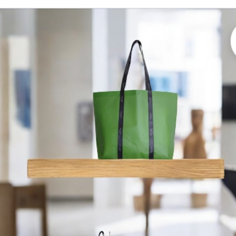 Kate Spade New York Dark Green Black Foldable Re-Usable Tote Bag